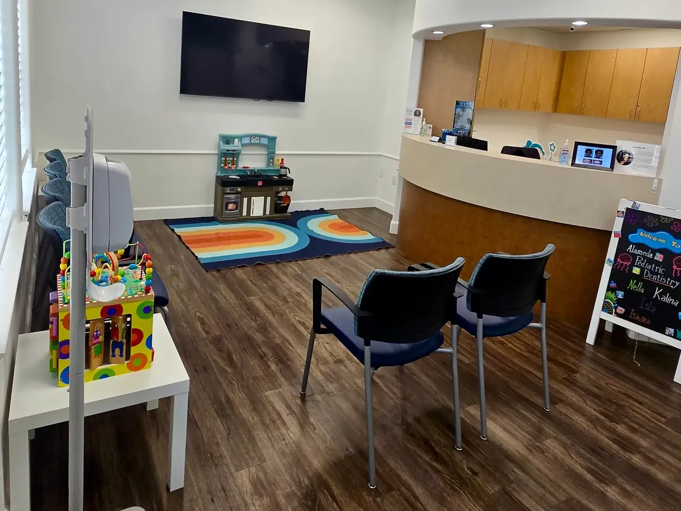 The Brentwood waiting area with toys and seating for families