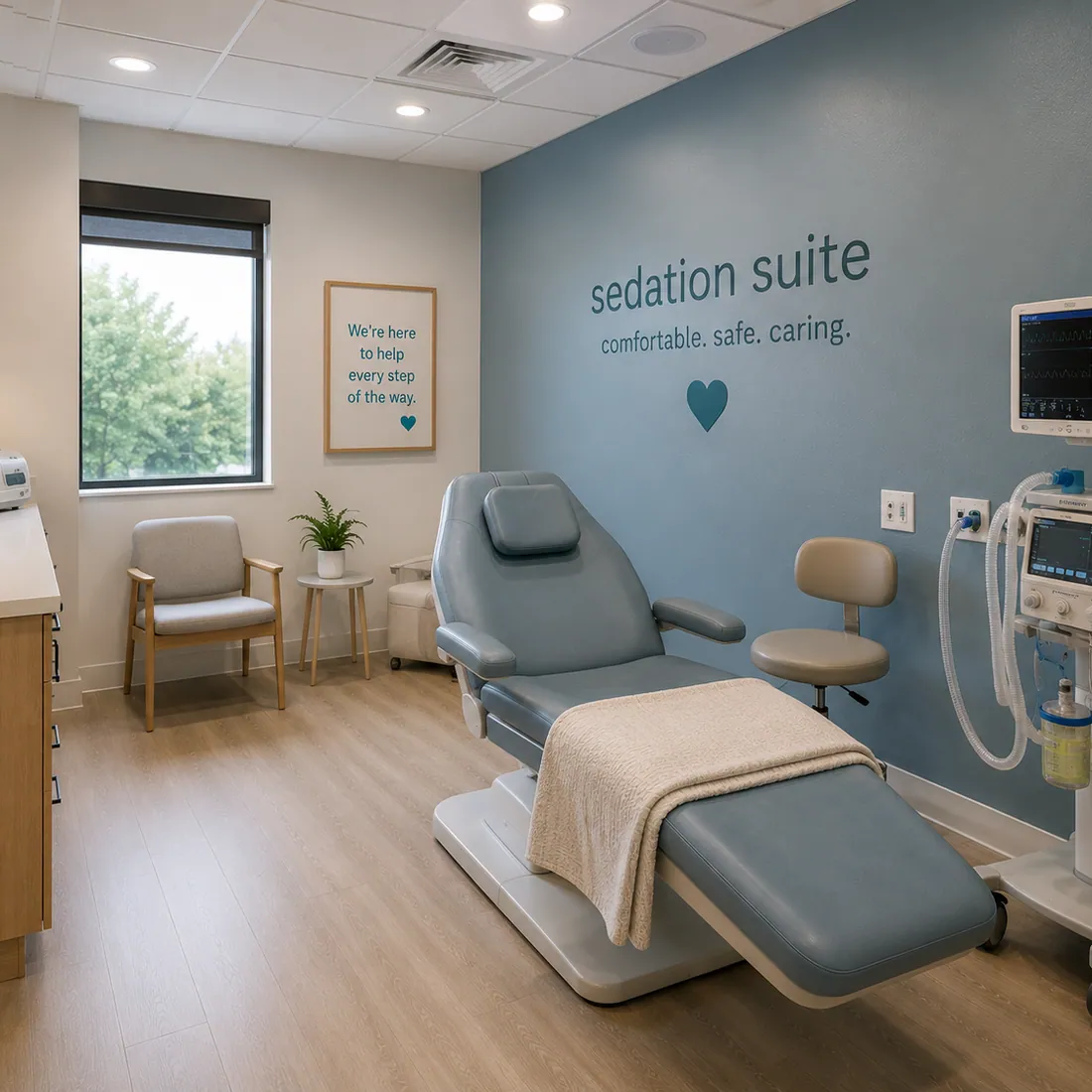 A patient receiving dental care in the treatment chair