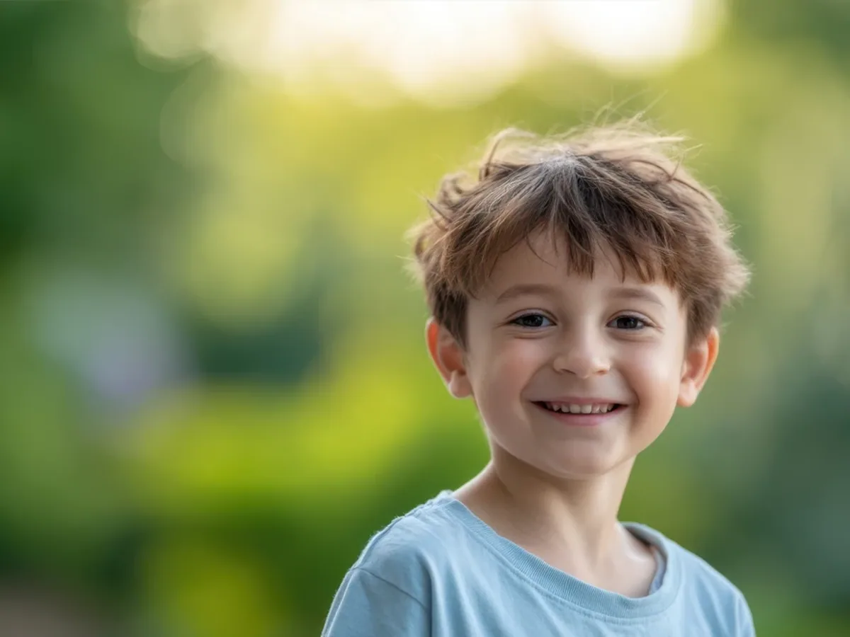 A young patient smiling during a visit