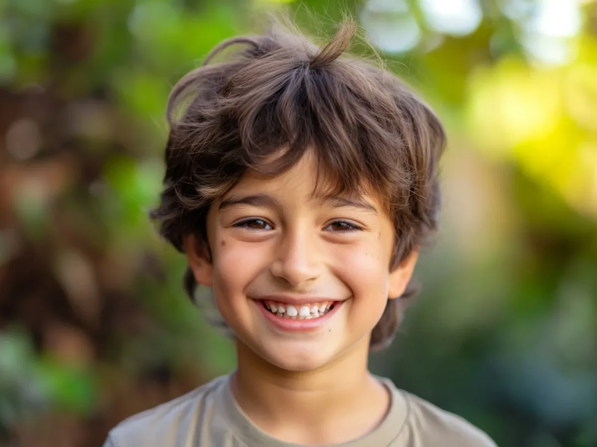 A young patient smiling during a visit