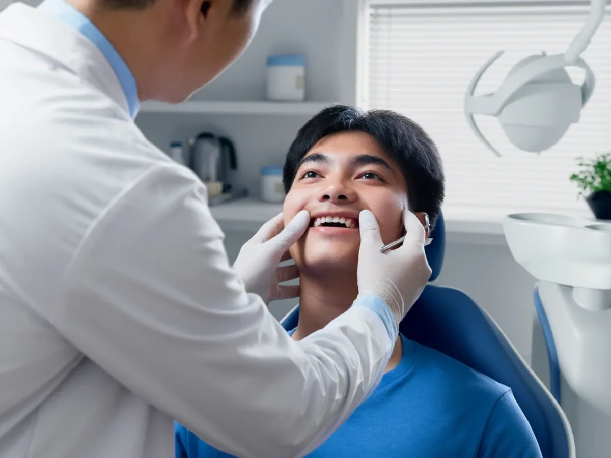 A teenage patient smiling during a visit